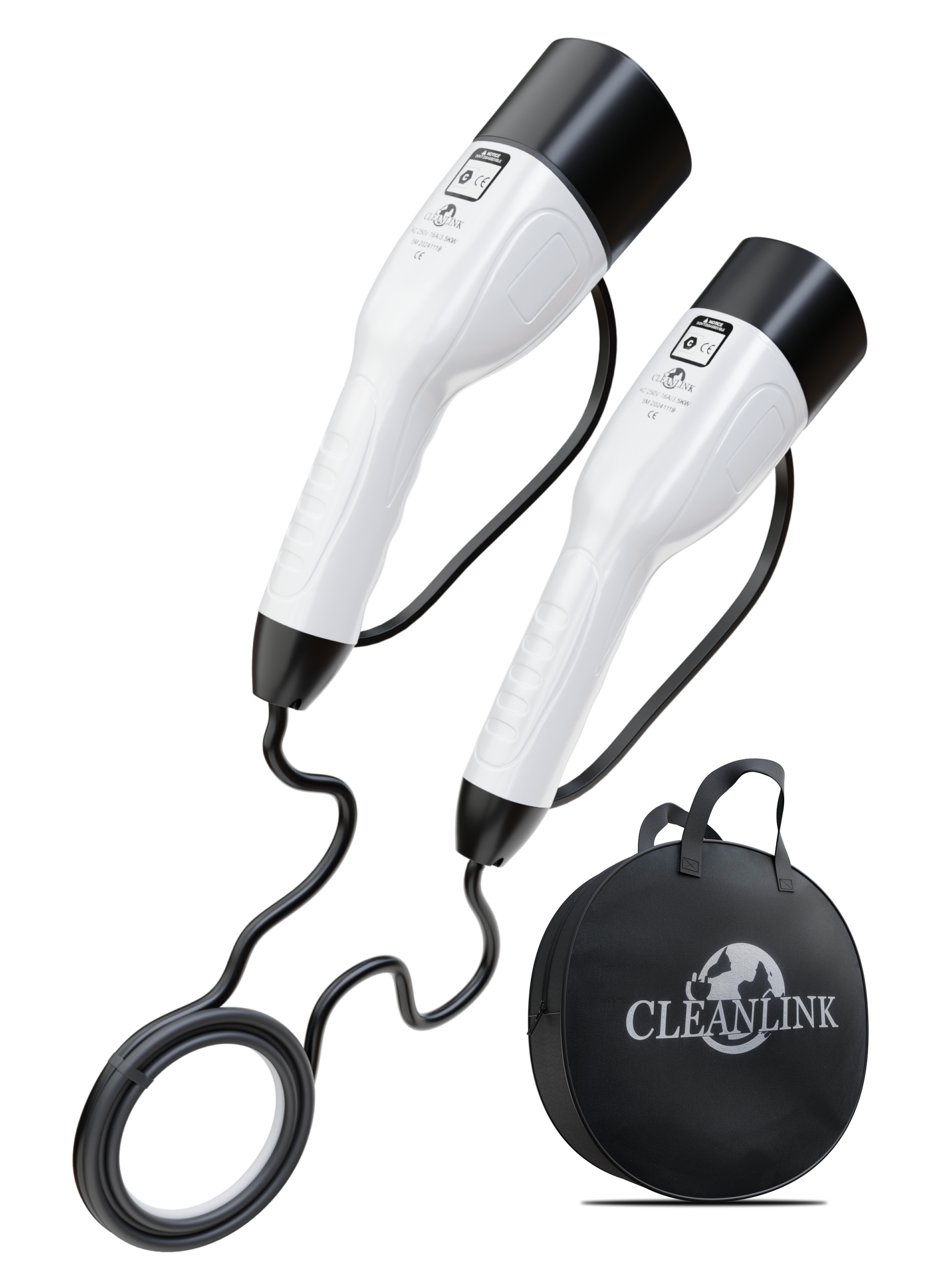 Cleanlink® Laadkabel type 2 | Mennekes | Incl. Luxe draagtas | 5 Meter | 16A Fase-1 | 3,5kW Elektrische auto